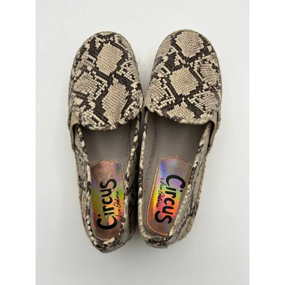Circus Sam Edelman Snake Skin Print Jute Platform Casual Shoes Size 8.5